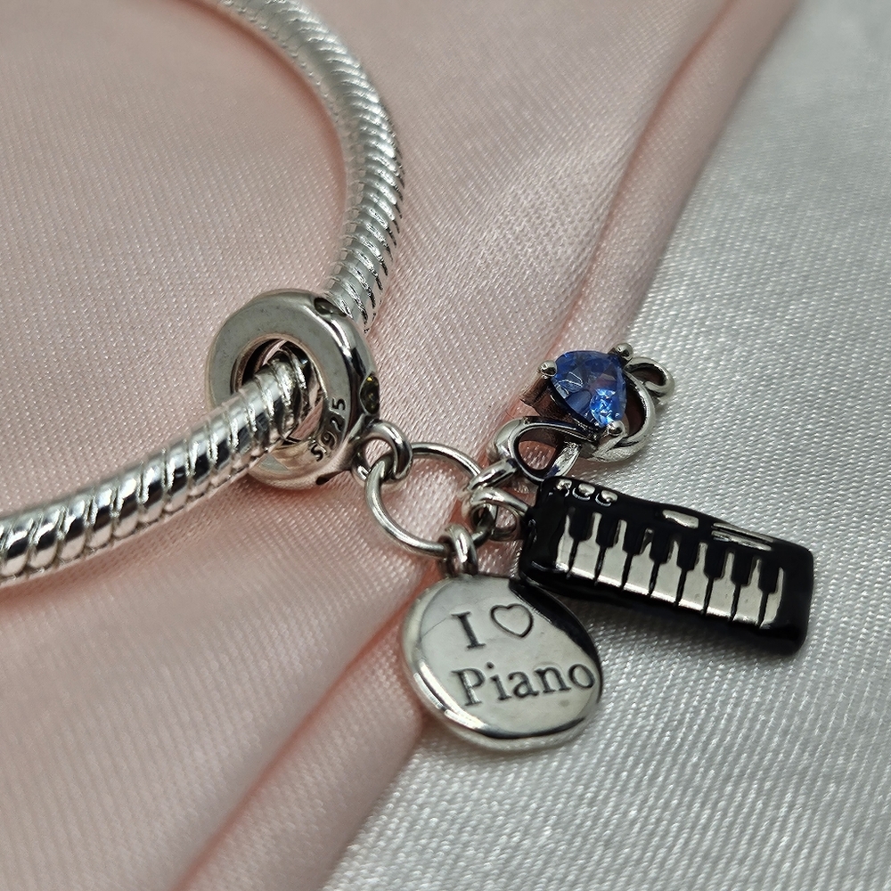 I love Piano charm for Pandora Bracelet  Ale S925.